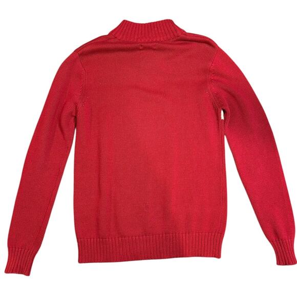 CHEROKEE Red Stripe Nautical Fisherman 1/4 Zip Y2K Cotton Sweater Women 16 18 XL - Picture 2 of 6